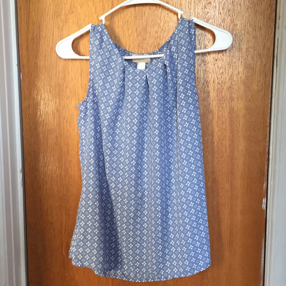 LOFT Blue and White Tank Top
